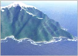 Island with surf around it