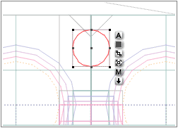 Wireframe Side; cylinder centered between arches