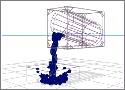 Wireframe, glass with metaballs pouring out