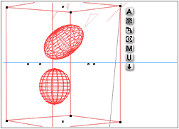 Wireframe; Mesh leaf, two metaballs not touching