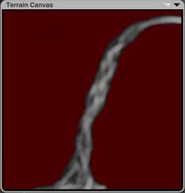 Terrain Lab, Terrain Canvas, image of pouring water from the side, with a clipping plane for things that aren't the water