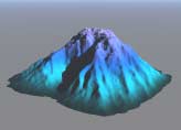 Render; Mountain with blue to purple gradient