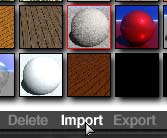 Preset Thumbnails, white snowball selected, Importing