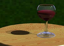 Wine glass with solid gray shadow.