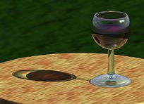 Wine glass with more realistic shadow.