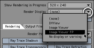 Choose Image Viewer FP from the Render Display drop-down menu.