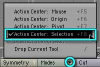 Make sure the Mode is "Action Center: Selection." 