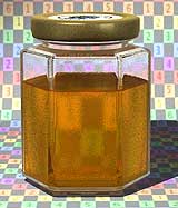 Render of filled honey jar.