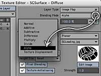 Load SGLeading, and change the Blending to Alpha.