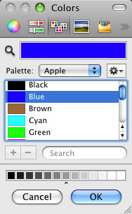 The Palette List portion of the Picker. This is the Apple list, and it's nothing compared to what you can do with it!