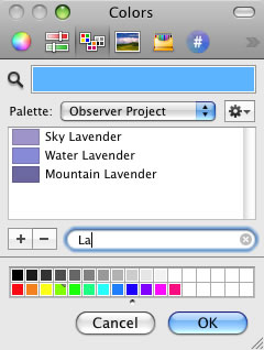 As you type, the color lists changes, so only colors that use those letters are shown.