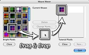 Click, drag and drop a plaid weave from the old library to your New one.