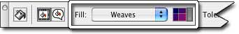 Make sure your Fill is set to Weaves. This is the Options bar from Painter IX. Your interface may look different.