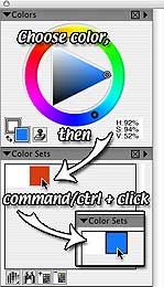 Choose a color, then hold down Command/ctrl and click on the color you want to replace.