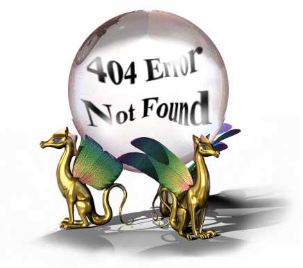 404 Error, Page not Found (in crystal ball)