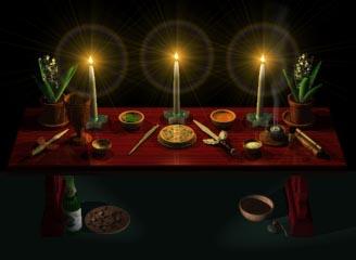 Altar setup; Click on something for more info.